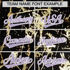 Black Light Purple Metallic Gold Splatter Baseball Jersey 4