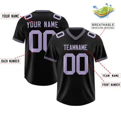 Black Light Purple Square Neckline Football Jersey 2