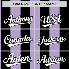 Black Light Purple Stripe Two-Button Softball Jersey 3