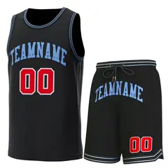 Black Lt Blue-Black Classic Sets Basketball Jersey 1