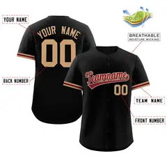 Black Maroon Authentic Full-Button Baseball Jersey 2