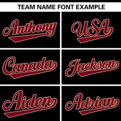 Black Maroon Authentic Full-Button Baseball Jersey 3
