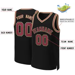 Black Maroon-Black Classic Basketball Jersey