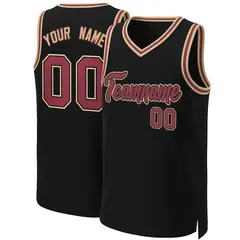 Black Maroon-Black Classic Basketball Jersey 1