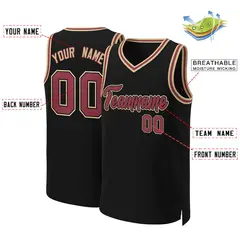 Black Maroon-Black Classic Basketball Jersey 2