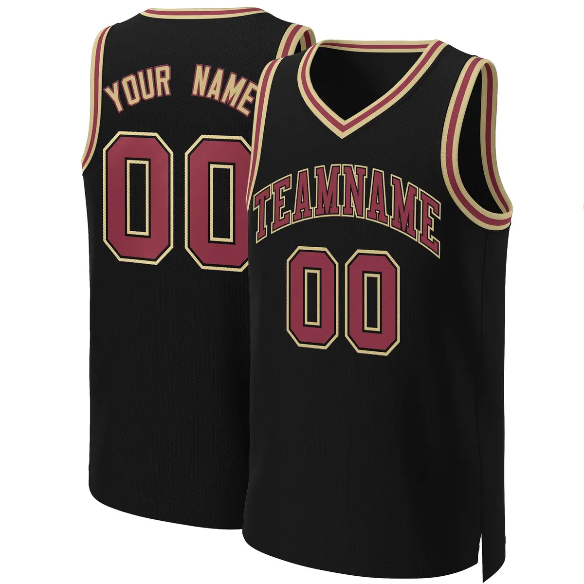 Black Maroon-Black Classic Basketball Jersey