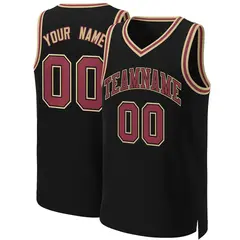 Black Maroon-Black Classic Basketball Jersey 1