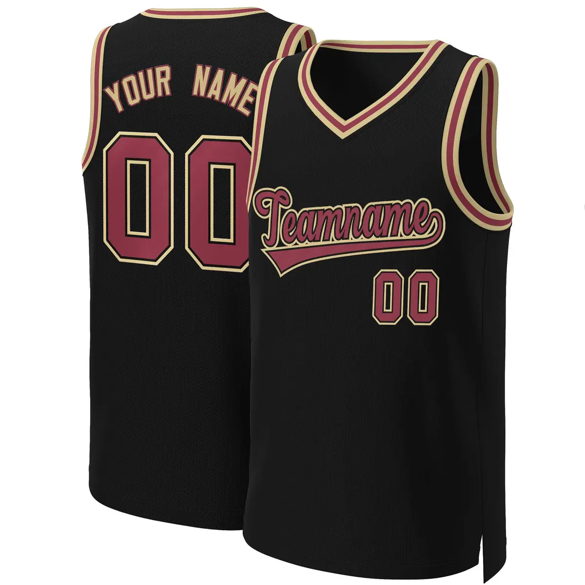 Black Maroon-Black Classic Basketball Jersey