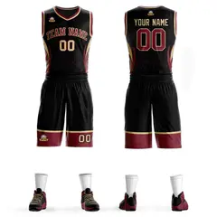 Black Maroon-Khaki Graffiti Lightning Basketball Jersey