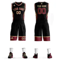 Black Maroon-Khaki Graffiti Lightning Basketball Jersey