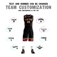 Black Maroon-Khaki Graffiti Lightning Basketball Jersey 4