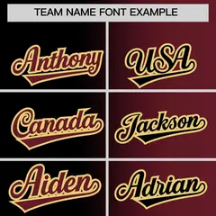 Black Maroon Two Tone Gradient Fashion Baseball Jersey 3