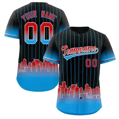 Black Miami City Silhouette Baseball Jersey