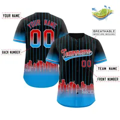 Black Miami City Silhouette Baseball Jersey 2