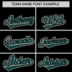 Black Midnight Green Color Block Dotted Side Baseball Jersey 3