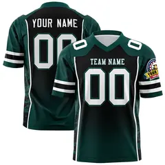 Black Midnight Green Gradient Side Pattern Football Jersey 1