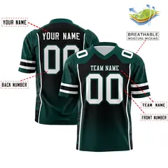 Black Midnight Green Gradient Side Pattern Football Jersey 2