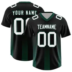 Black Midnight Green Gradient Vertical Stripe Football Jersey