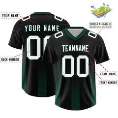 Black Midnight Green Gradient Vertical Stripe Football Jersey 2