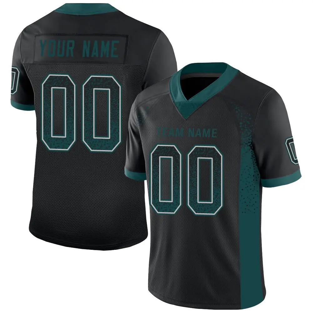 Black Midnight Green-Gray Drift Fashion Mesh Football Jersey
