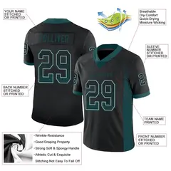 Black Midnight Green-Gray Drift Fashion Mesh Football Jersey 2