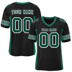 Black Midnight Green Insert Color Mesh Football Jersey 1