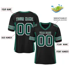 Black Midnight Green Insert Color Mesh Football Jersey 2