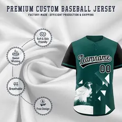 Black Midnight Green Raptor Series Raglan Baseball Jersey 3