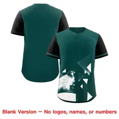 Black Midnight Green Raptor Series Raglan Baseball Jersey 8