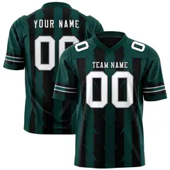 Black Midnight Green Razr Stripe Graffiti Flag Football Jersey