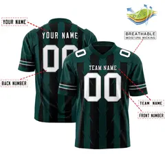 Black Midnight Green Razr Stripe Graffiti Flag Football Jersey 2
