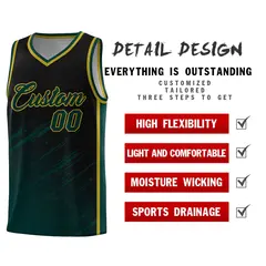 Black Midnight Green Splash Basketball Uniforms for Practice 2
