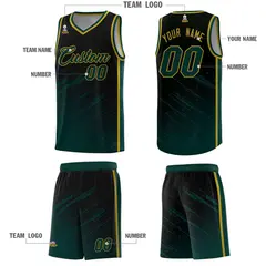 Black Midnight Green Splash Basketball Uniforms for Practice 5