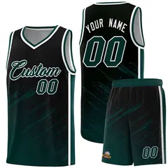 Black Midnight Green Splash Basketball Uniforms for Training
