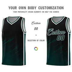 Black Midnight Green Splash Basketball Uniforms for Training 3