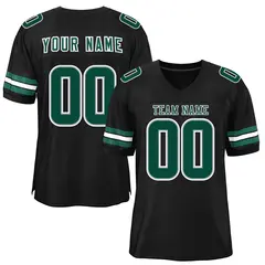 Black Midnight Green-White Classic Mesh Football Jersey 1