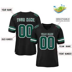 Black Midnight Green-White Classic Mesh Football Jersey 2