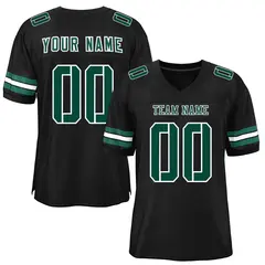 Black Midnight Green-White Classic Mesh Football Jersey 1