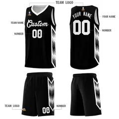 Black Mosaic Gradient Fashion Basketball Jersey Uniform 5