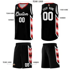 Black Mosaic Gradient Fashion Basketball Jersey Uniform 5