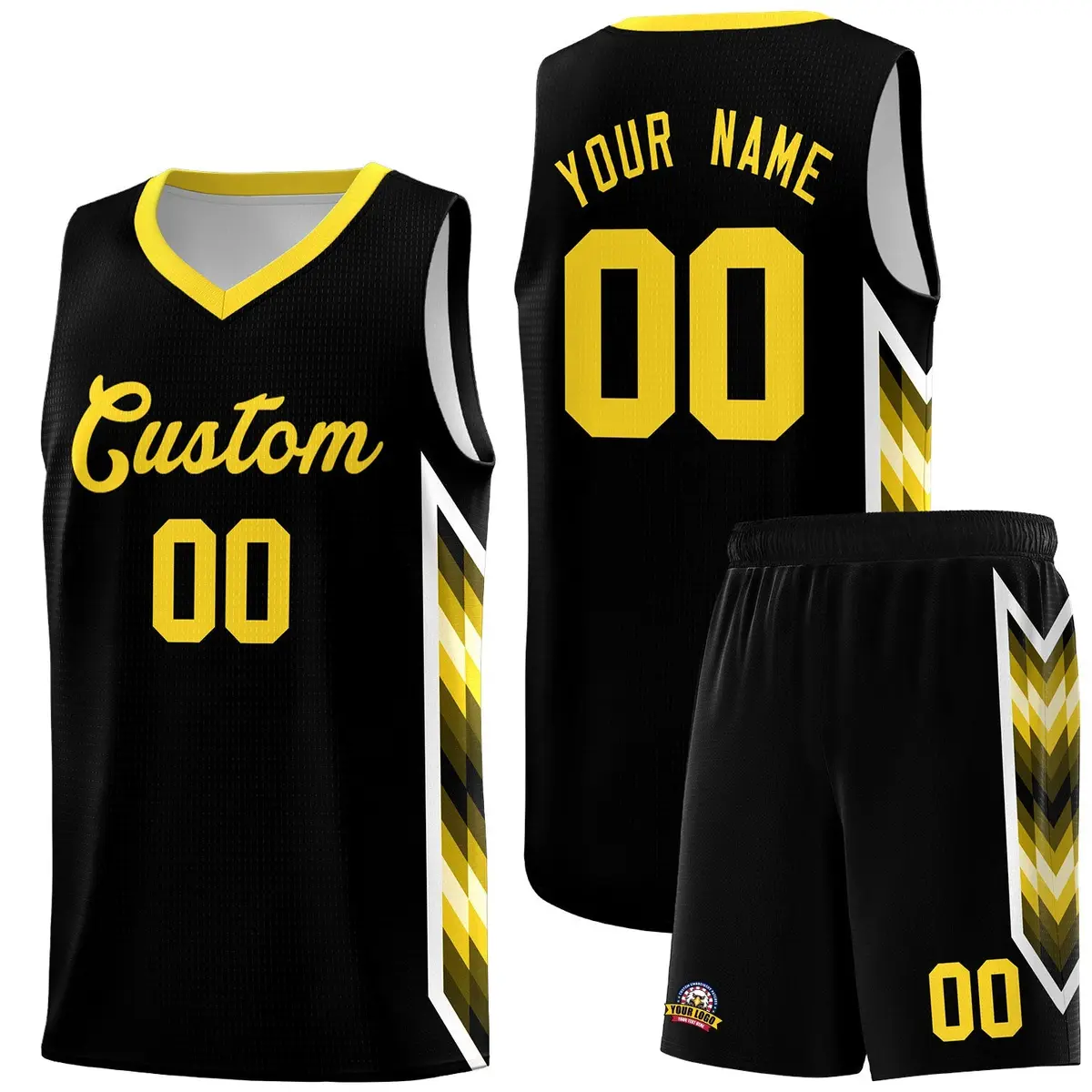 Black Mosaic Gradient Fashion Basketball Jersey Uniform