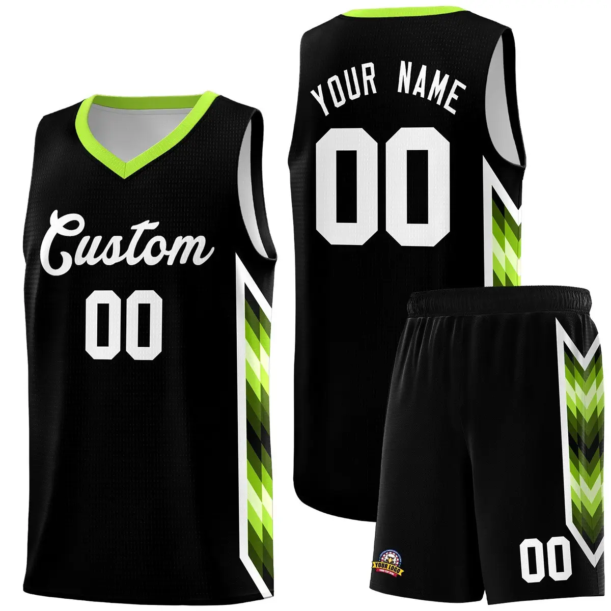 Black Mosaic Gradient Fashion Basketball Jersey Uniform