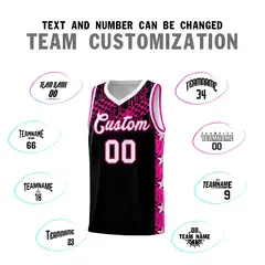 Black Mosaic Stars Pattern Basketball Jersey 4