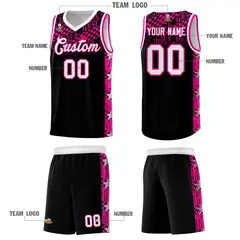 Black Mosaic Stars Pattern Basketball Jersey 5