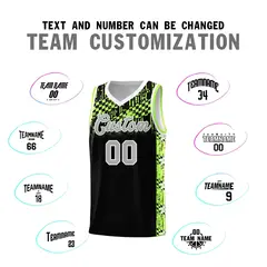 Black Mosaic Stars Pattern Basketball Jersey 4