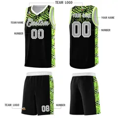 Black Mosaic Stars Pattern Basketball Jersey 5