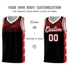 Black Mosaic Stars Pattern Basketball Jersey 3