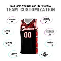 Black Mosaic Stars Pattern Basketball Jersey 4