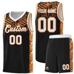 Black Mosaic Stars Pattern Basketball Jersey