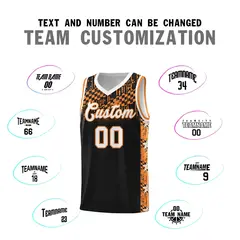 Black Mosaic Stars Pattern Basketball Jersey 4